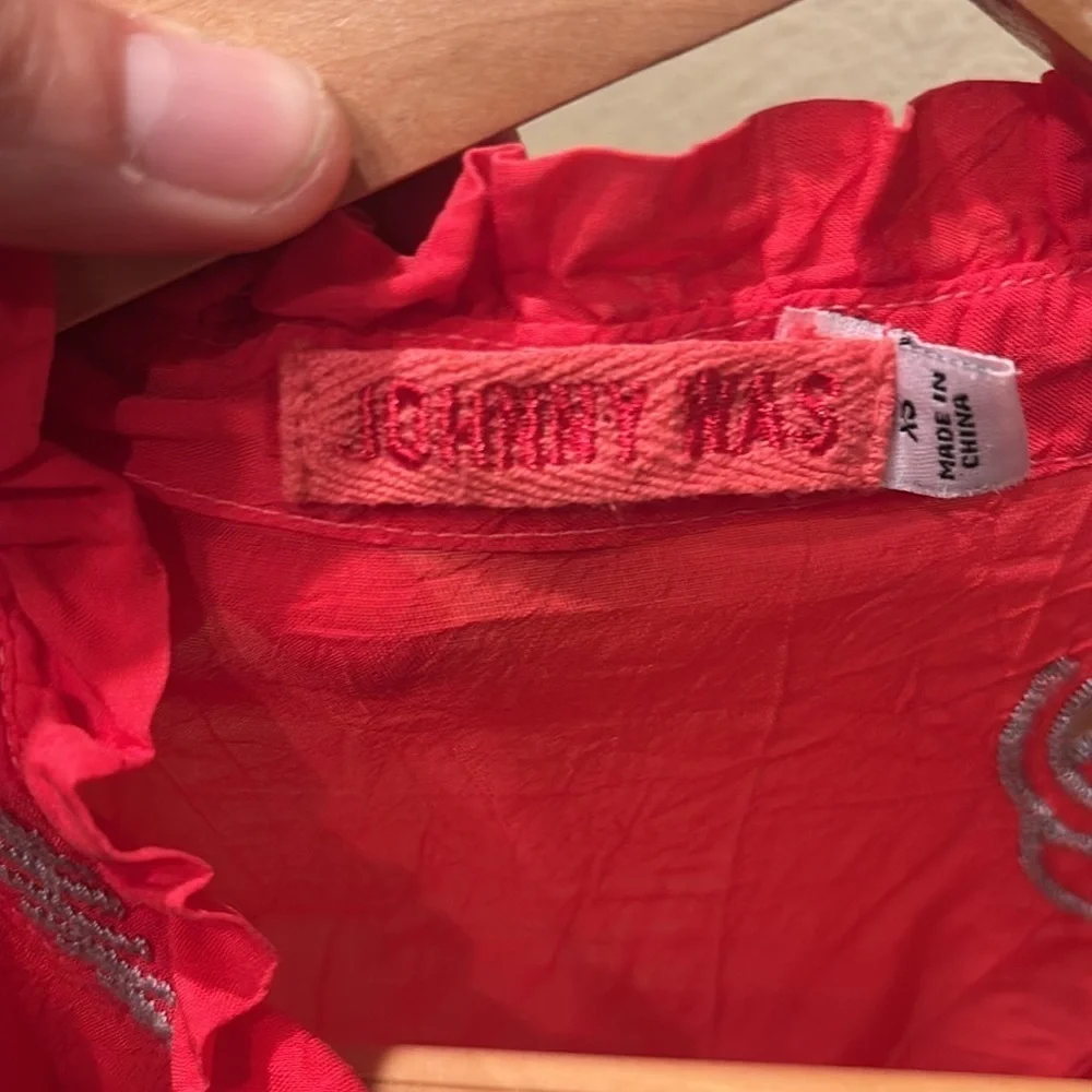 Johnny Was Red Floral Embroidered Blouse - Picture 6 of 9